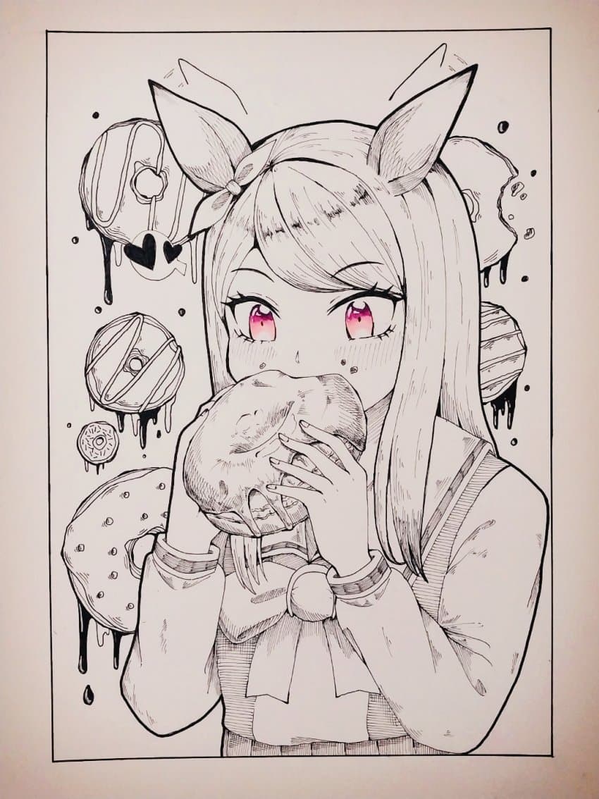 메지로 맥퀸 손그림