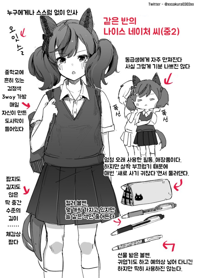 [櫻 ヨル] 같은 반의 나이스 네이처 양 : 일반계 중학교 진학.