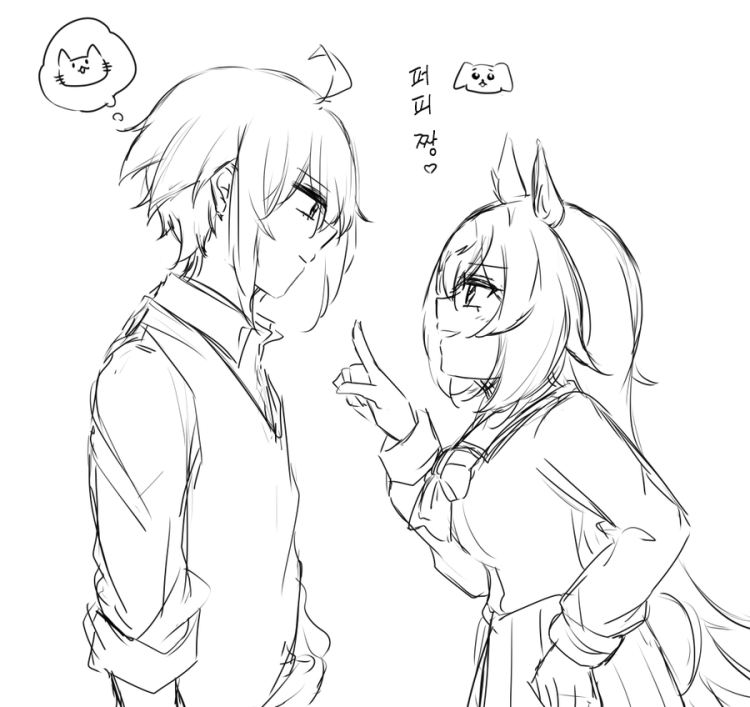 [ゆぐれ] 고양이상 담당 말딸과 강아지상 트레이너.