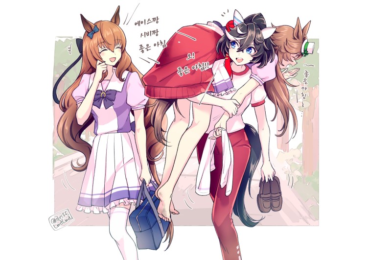 [ひぃ♞♘] 잠꾸러기 데리고 등교하는 에이스.