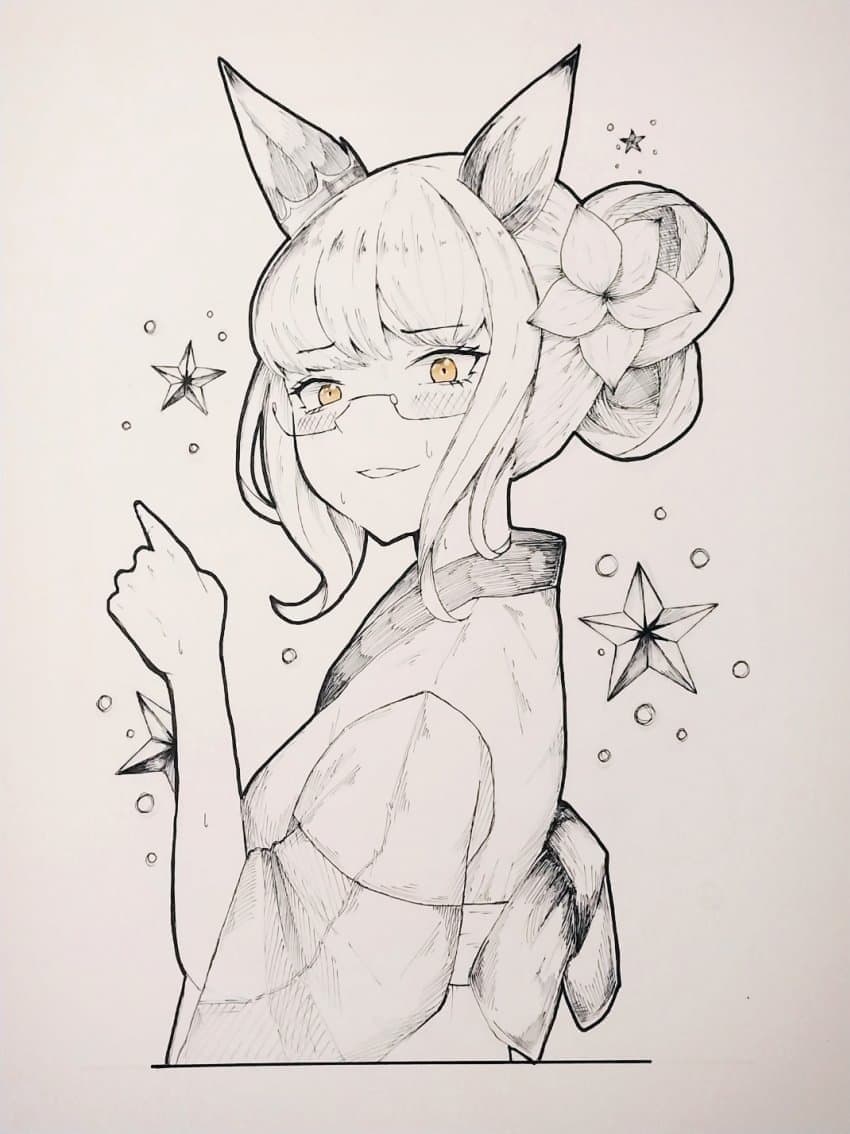 비와 하야히데 손그림