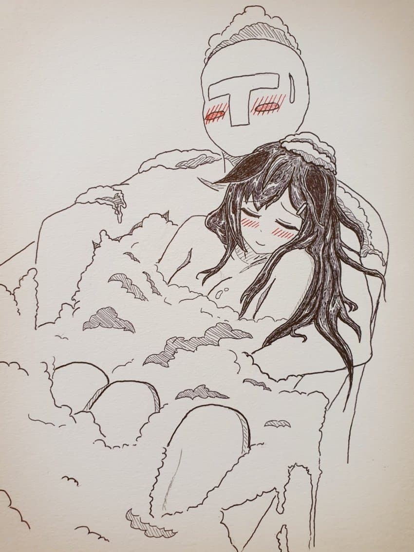 목욕하는 도베르 그려왔어