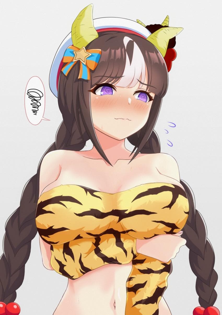요즘 유행하는 오니의상을 입어본 호꼬