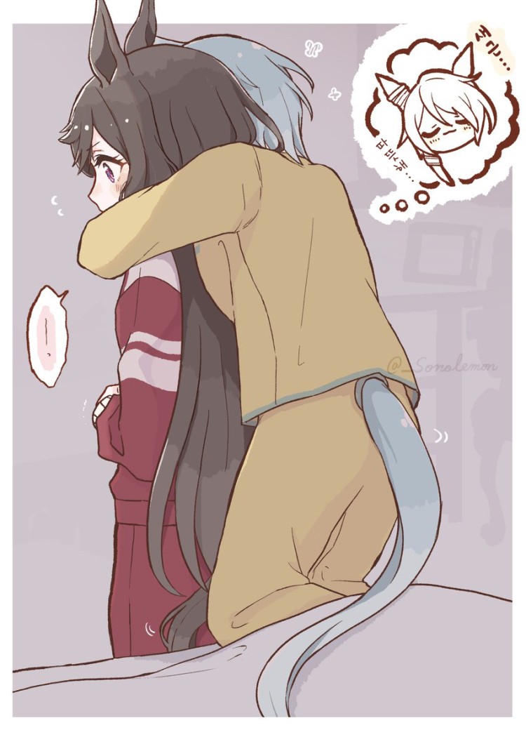 [園れもん] 겨울잠 모드(?)인 미라클과 백허그 당한 루비.