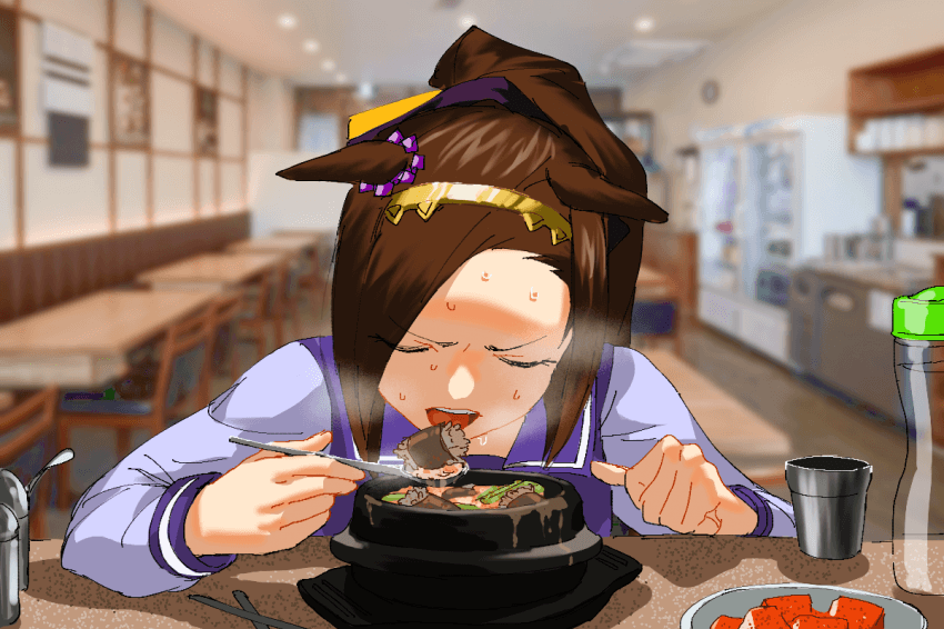 순대국밥 먹는 바쿠신 짤