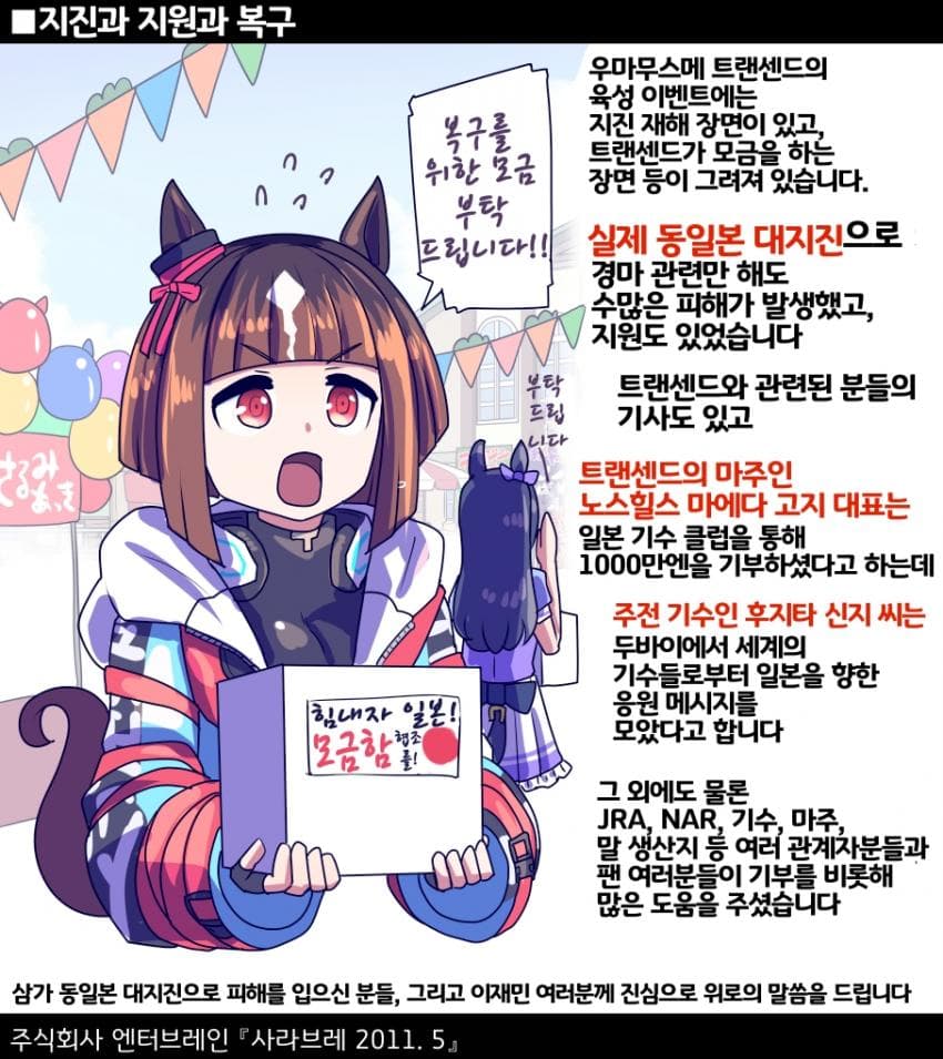 [坂崎ふれでぃ]지진 피해 모금에 기여했던 트랜센드