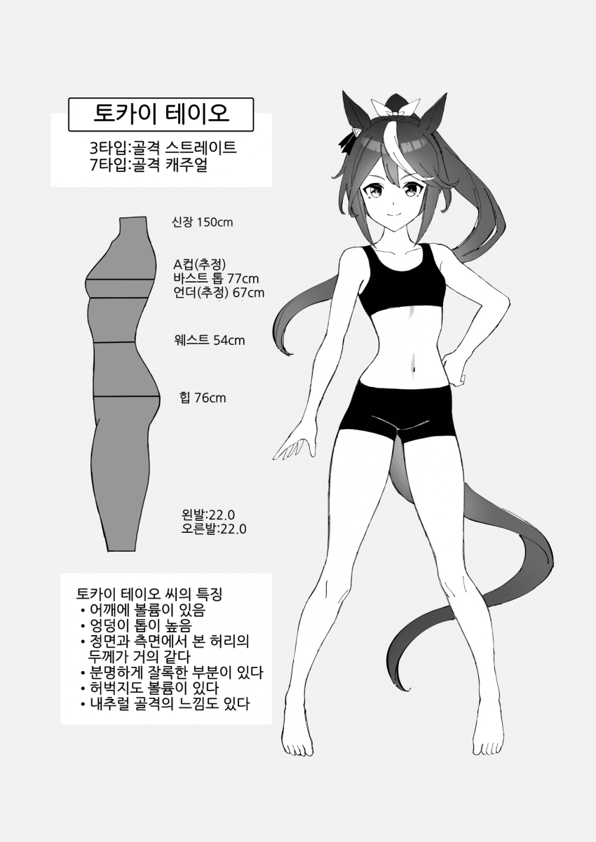 [ナユT]토카이 테이오의 체형에 대해서