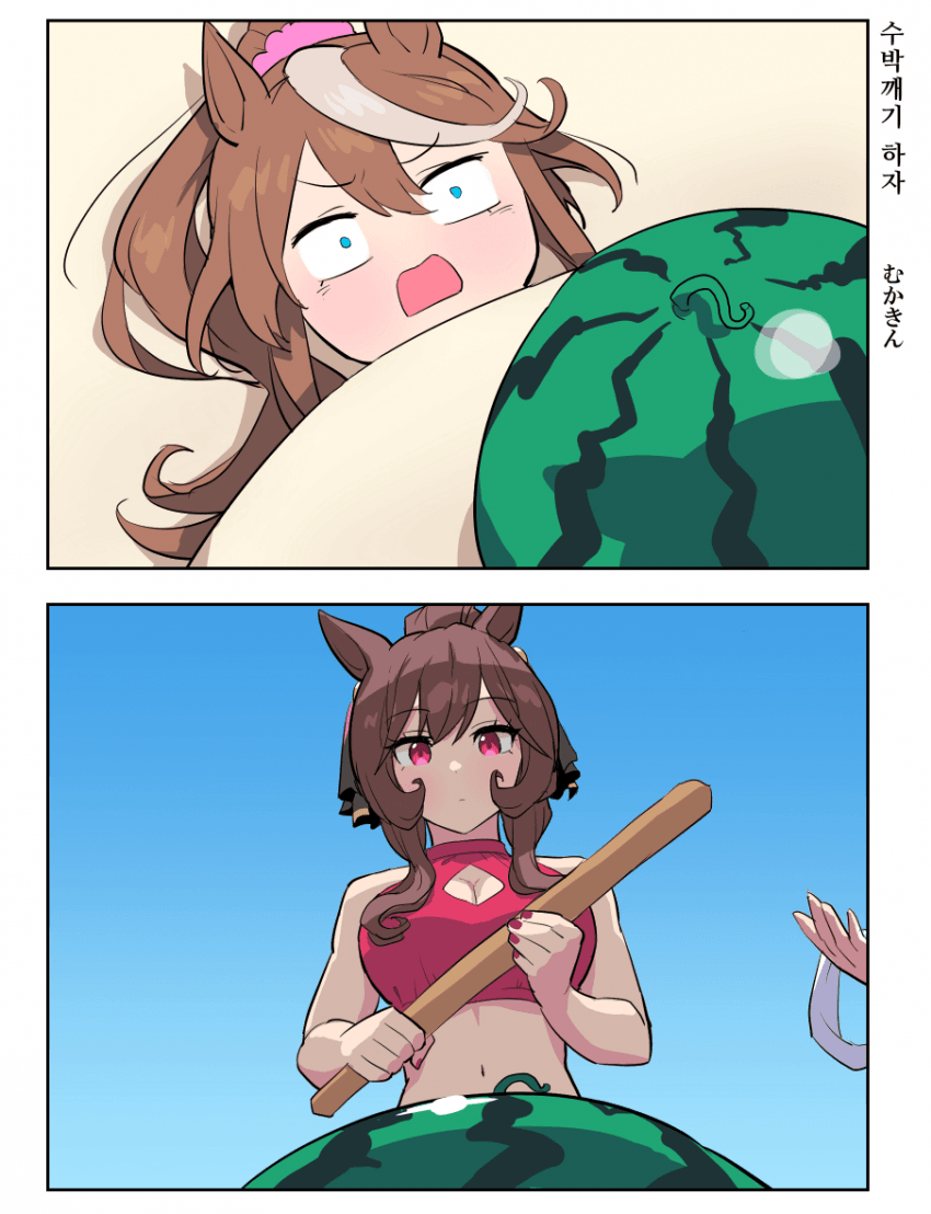 [むかきん]고루시:우리 수박깨기 하자~