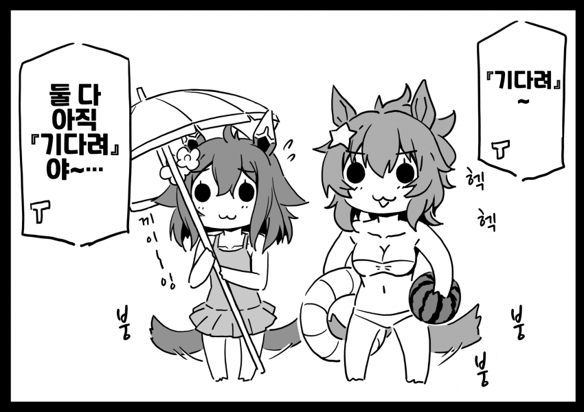 [ヤマキ]바다로 돌격하고 싶은 강아지 둘