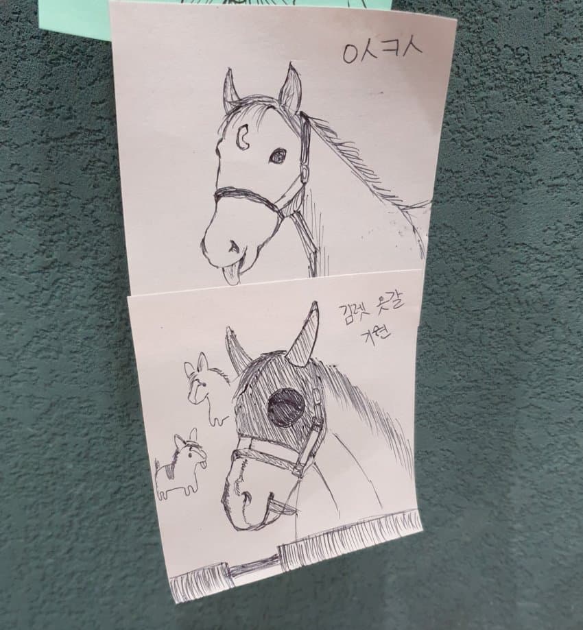 콜라보 카페에 와서 김렛 그렸다