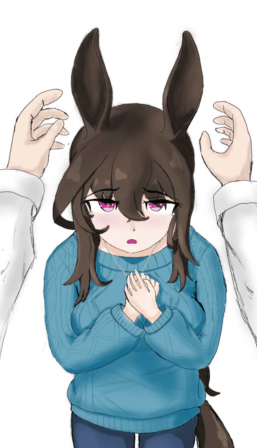아야베! 부탁할게! 귀 한번만 만지게 해줘!