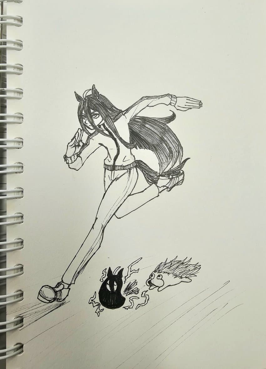 까훼 손그림 두장