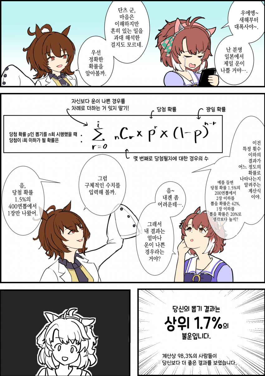 [kayak] 새해 가챠 폭사한 단츠와 계산해 주는 타키온
