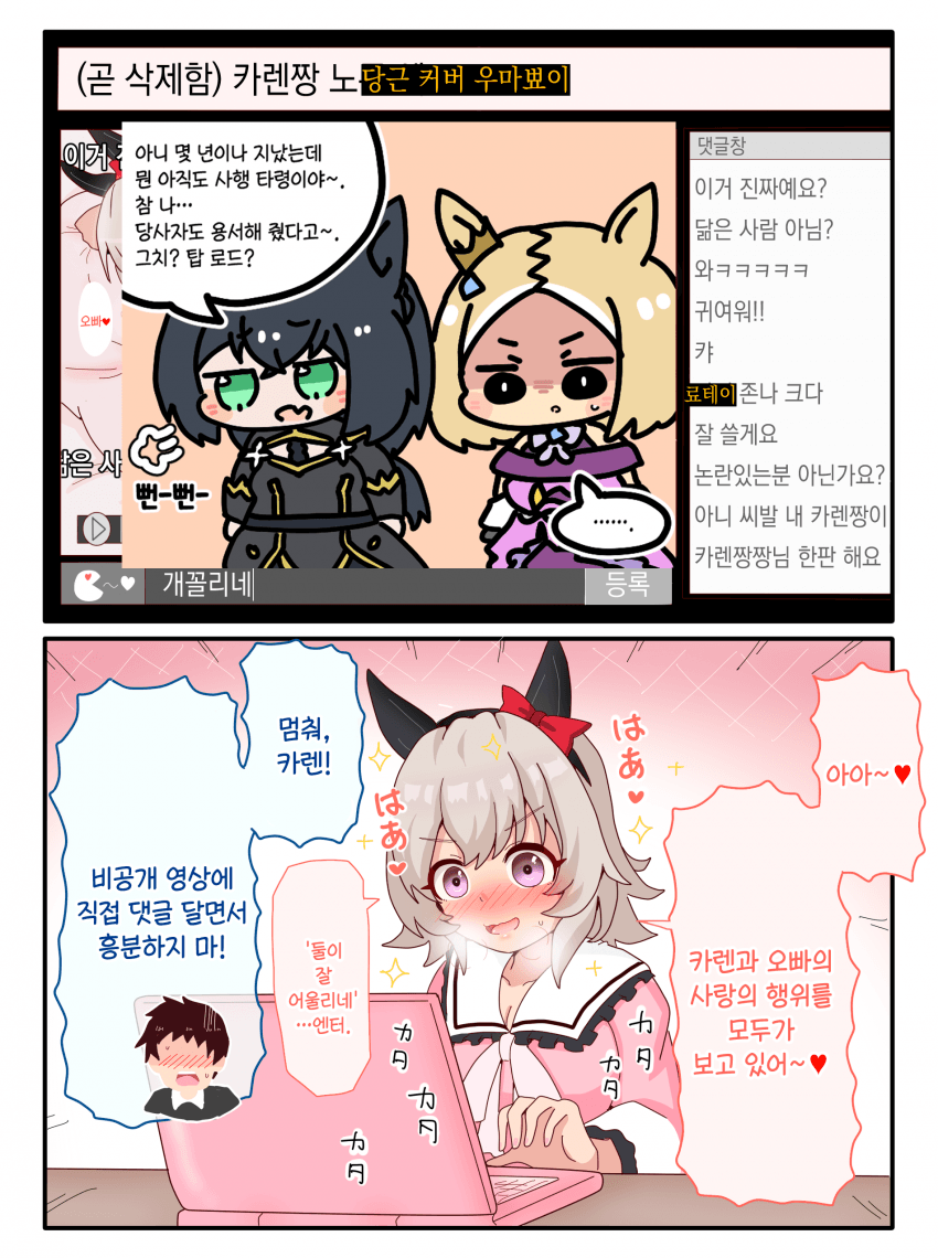 [オイコミー] 비공개 영상에 자기가 직접 댓글 다는 카렌짱