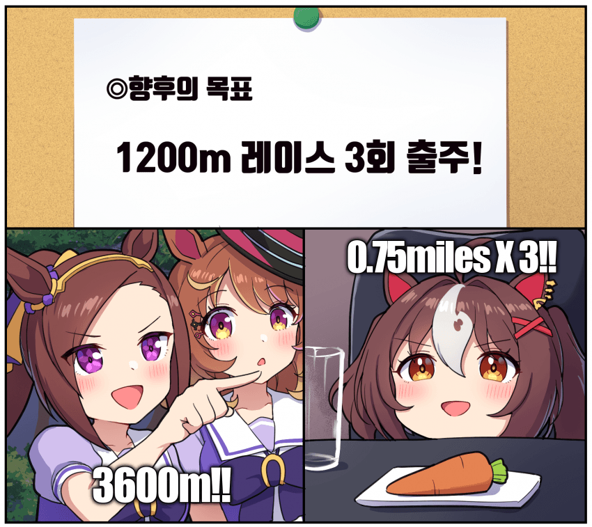그림) 1200m 레이스 3번 출주다!!