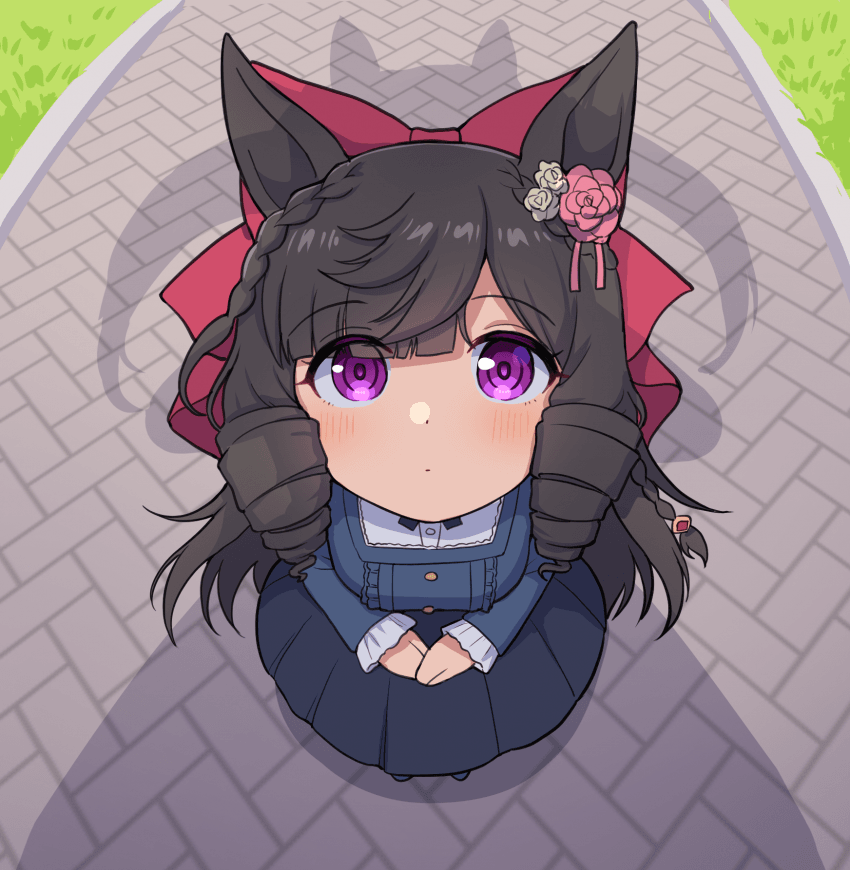 그림) ??: 루비선배 사복 엄청 보~노한 느낌☆ 내가 사진 찍어줄게!