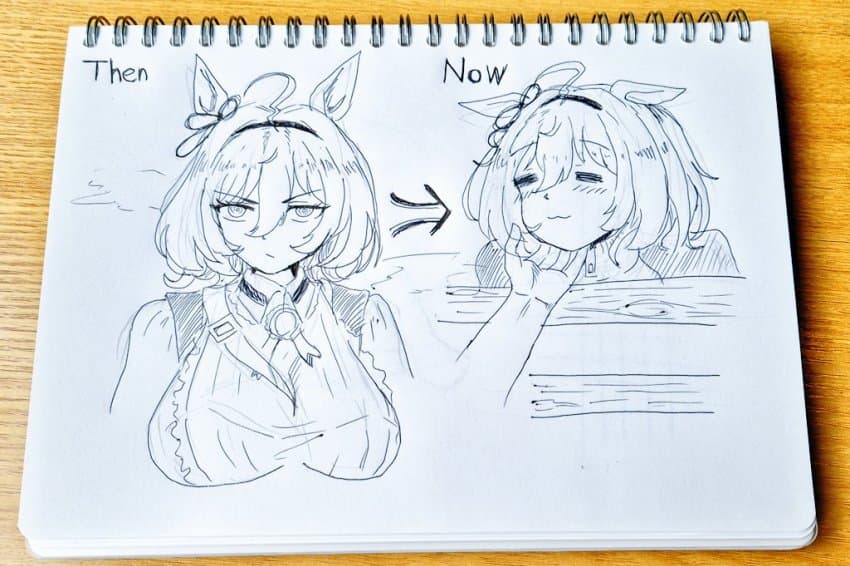 손그림) 현역 도토와 은퇴 도토