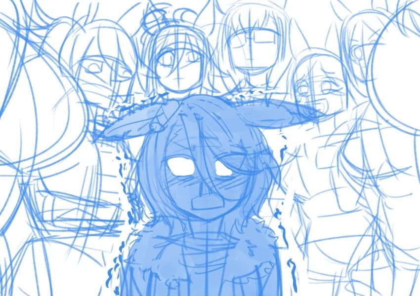 커미션 러프와 낙서인것이다