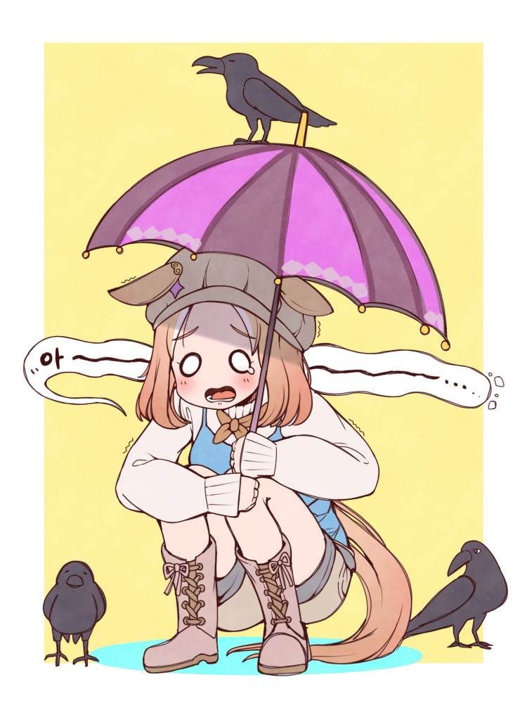 [落描きのRAID] 사방이 까마귀로 둘러싸인 토푸로.