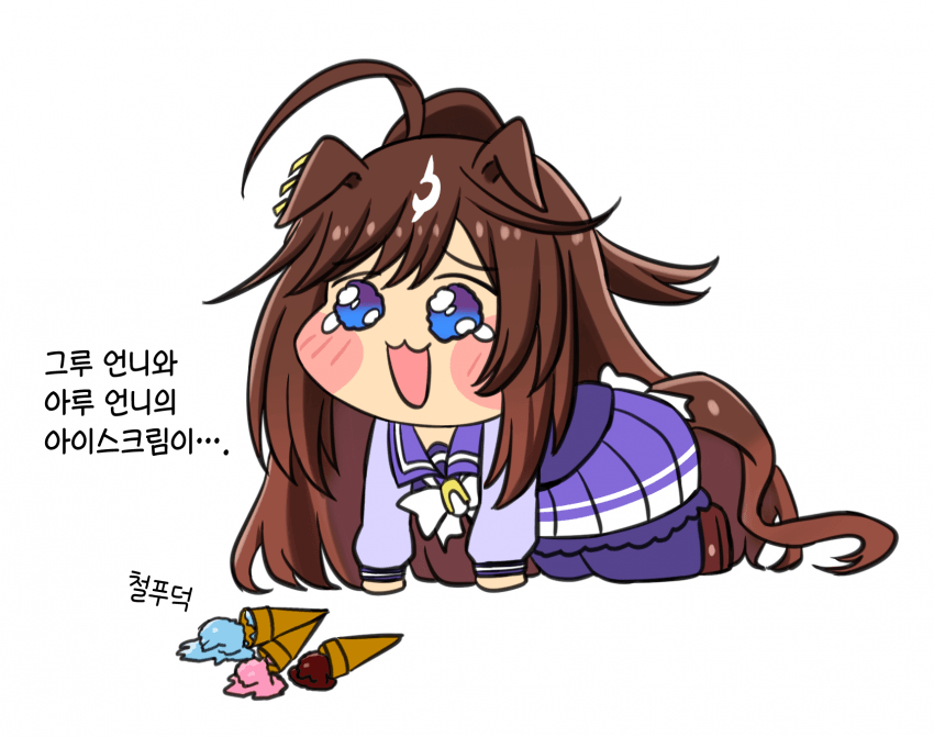[四国犬] 아이스크림 떨어뜨린두라...