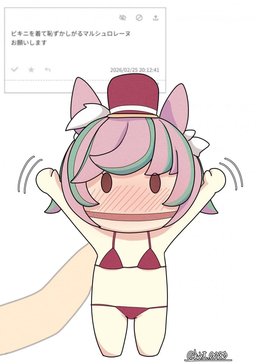 [ポコニキ] 비키니입고 부끄러워하는 마르짱 그려주세요